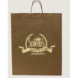 Logo Imprinted Kraft Paper Shopping Bag (16"x6"x19.25")