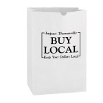 White Kraft Paper Lightweight SOS Grocery Bag (Size 1/6 Bbl.) - 35# Basis Wt. Custom Imprinted