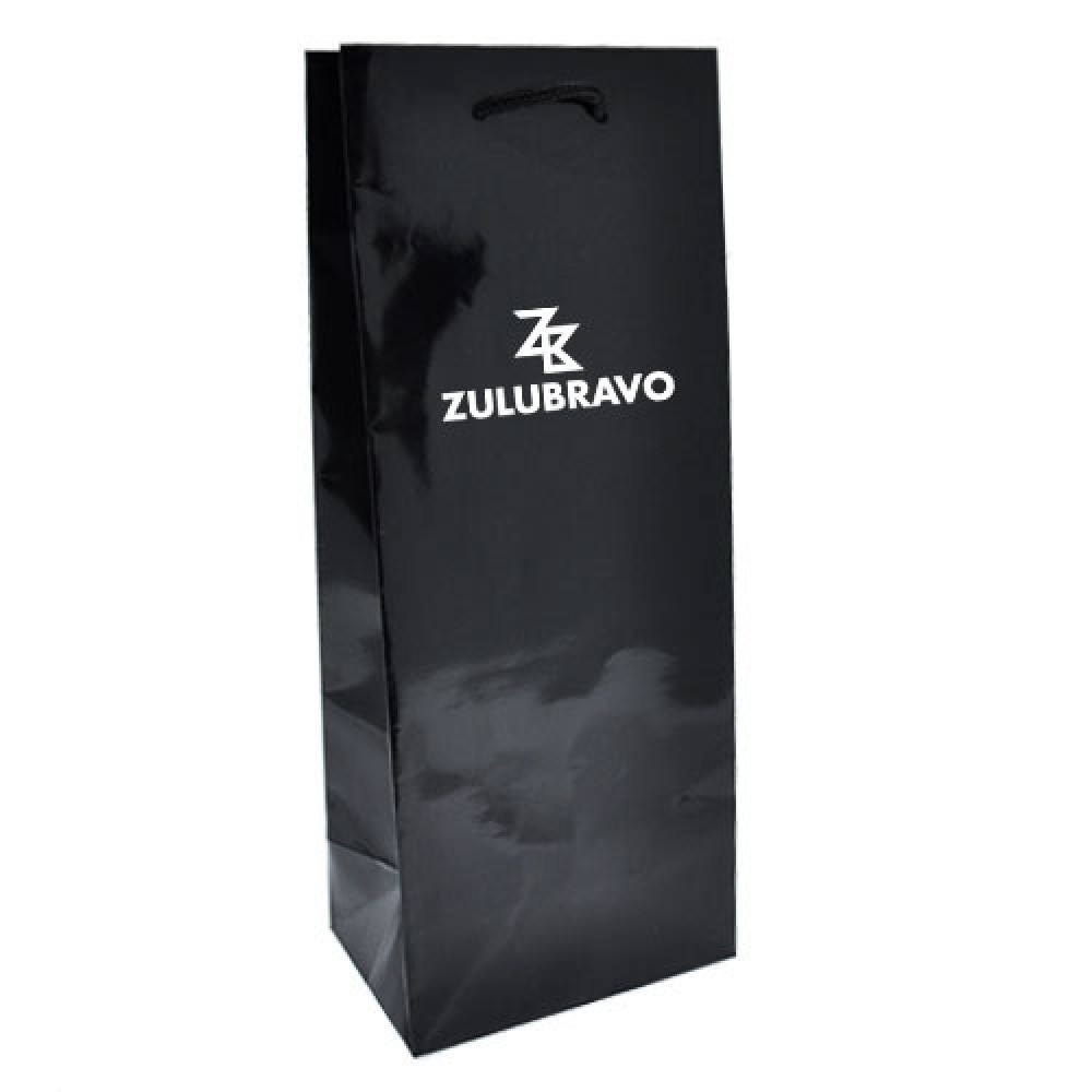 Custom Imprinted Ink Imprinted Gloss Eurotote Wine Bottle Bag (5"x3 1/2"x13") (Black) Custom Imprinted Ink Imprinted Gloss Eurotote Wine Bottle Bag (5"x3 1/2"x13") (Black)