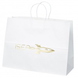 Logo Imprinted Vogue White Shopper (Foil)