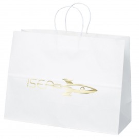 Logo Imprinted Vogue White Shopper (Foil)  Logo Imprinted Vogue White Shopper (Foil)