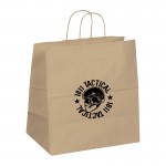 Recycled Tan Kraft Shopping Bag (14.5"x9"x16") Logo Imprinted