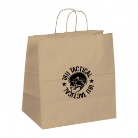 Logo Imprinted Recycled Tan Kraft Shopping Bag (14.5"x9"x16")