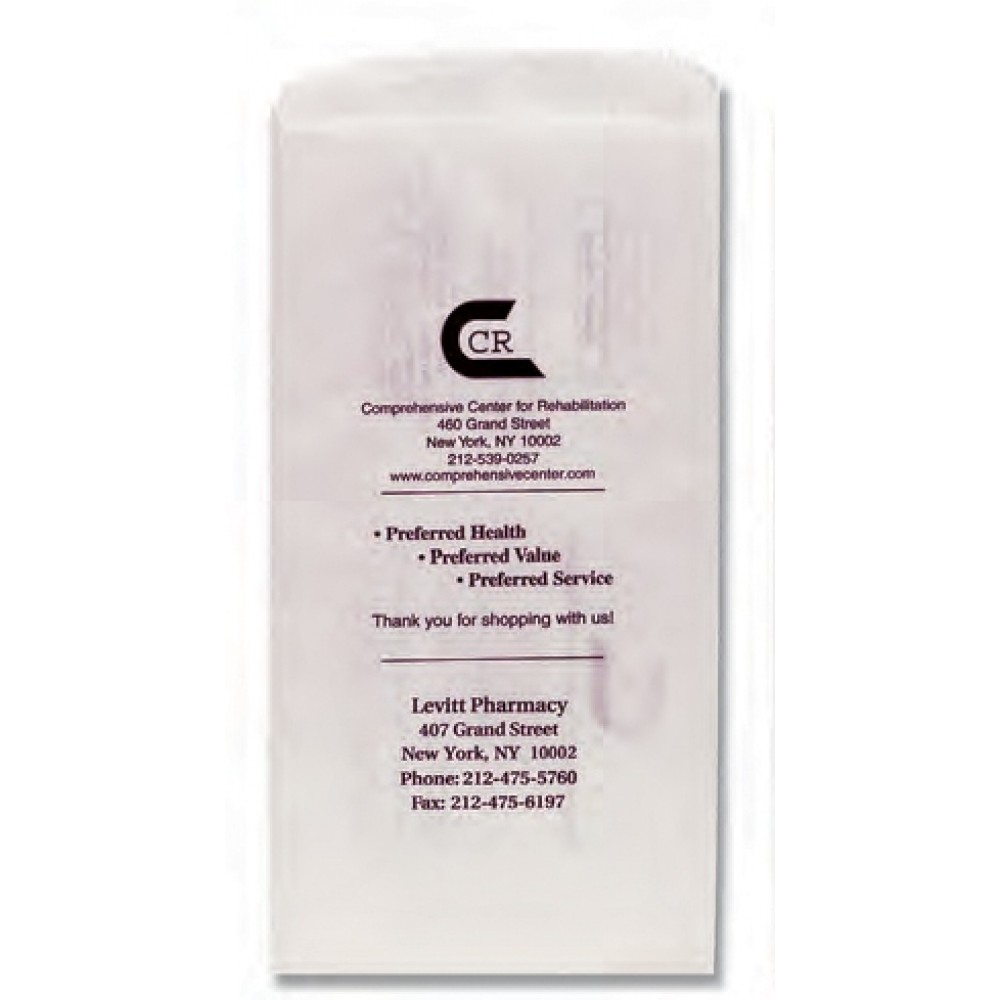 Logo Imprinted White Paper Pharmacy Bags (5"x2 1/2"x10 1/4") Logo Imprinted White Paper Pharmacy Bags (5"x2 1/2"x10 1/4")