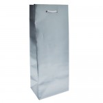 Colored High Gloss Eurotote Bag (5"x3 1/2"x13") (Silver) Custom Printed