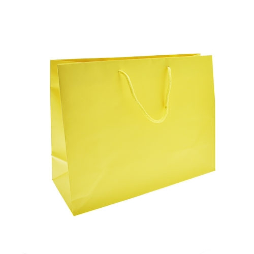 Logo Imprinted Colored Matte Finish Eurotote Bag (13"x5"x10") (Yellow) Logo Imprinted Colored Matte Finish Eurotote Bag (13"x5"x10") (Yellow)
