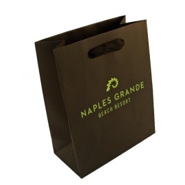 Premium Cotton Twill Handle Eurototes (8"x4"x10") (Ink Printed) (Black) Custom Printed