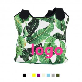 Zippered Neoprene Shopping Tote Beach Bag Logo Imprinted  Zippered Neoprene Shopping Tote Beach Bag Logo Imprinted