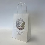 Digitally Printed White Kraft Paper Shopping Bag (5.3"x3.5"x8.5") Logo Imprinted