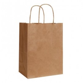 Custom Printed ECO Natural Kraft Shopping Bag (8" x 4 3/4" x 10 1/2")