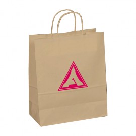 Custom Printed Recycled Tan Kraft Paper Shopping Bag (10"x7"x12")
