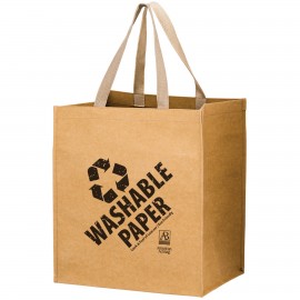 TYPHOON - Washable Kraft Paper Grocery Tote Bag w/ Web Handle (13"x10"x15") Custom Imprinted  TYPHOON - Washable Kraft Paper Grocery Tote Bag w/ Web Handle (13"x10"x15") Custom Imprinted