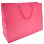 Logo Imprinted Colored Matte Finish Eurotote Bag (16"x6"x12") (Hot Pink)