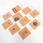 Logo Imprinted Coffee Brown Take Out Paper bags