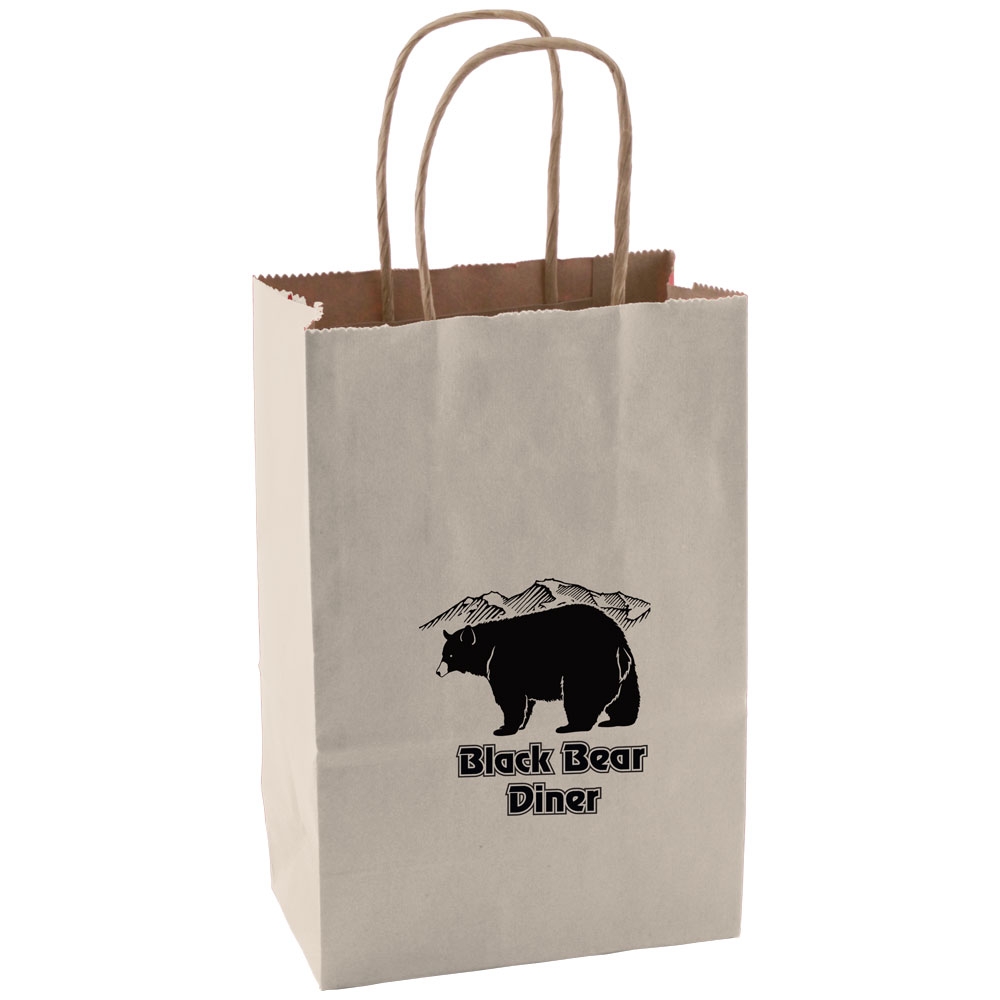 Custom Imprinted Solid Tinted Kraft Shopping Bag (5.25"x3.25"x8.375") Custom Imprinted Solid Tinted Kraft Shopping Bag (5.25"x3.25"x8.375")