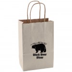 Custom Imprinted Solid Tinted Kraft Shopping Bag (5.25"x3.25"x8.375")