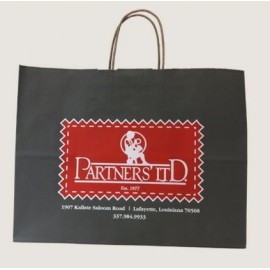 Solid Tint on Kraft Navy Blue Bag (16"x6"x12") Logo Imprinted  Solid Tint on Kraft Navy Blue Bag (16"x6"x12") Logo Imprinted