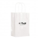 White Gloss Paper Shopping Bags Custom Imprinted