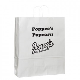 White Gloss Paper Shopping Bags Logo Imprinted  White Gloss Paper Shopping Bags Logo Imprinted
