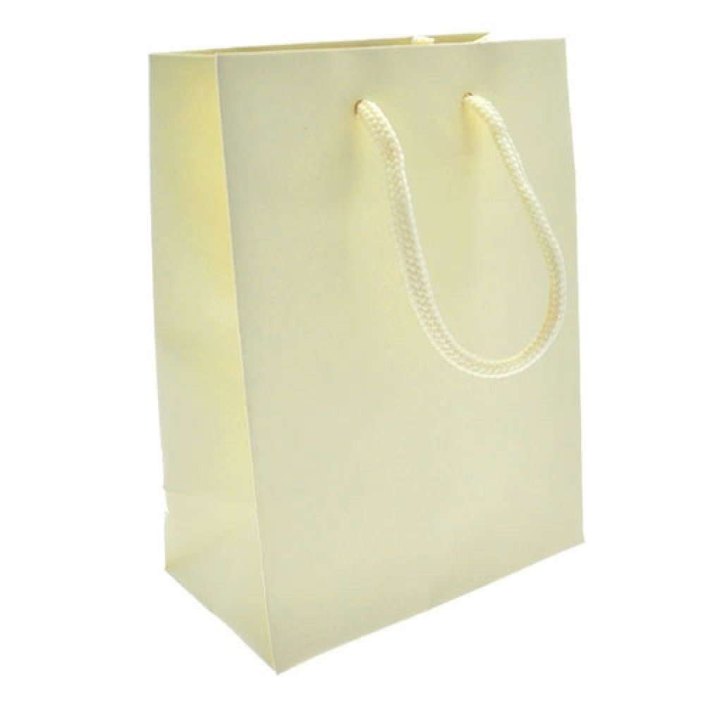 Euro Tint Tote Bag (6 1/2"x3 1/2"x8 1/2") (Ivory Beige) Logo Imprinted Euro Tint Tote Bag (6 1/2"x3 1/2"x8 1/2") (Ivory Beige) Logo Imprinted