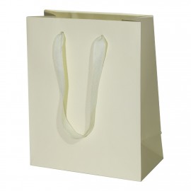 Custom Imprinted Premium Cotton Twill Handle Eurototes (8"x4"x10") (Ink Printed) (Ivory White)