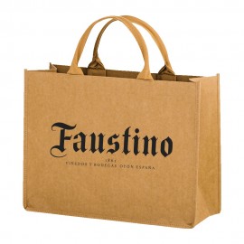 2-Bottle Horizontal Washable Kraft Tote Custom Printed  2-Bottle Horizontal Washable Kraft Tote Custom Printed