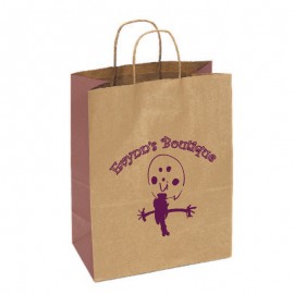 100% Recycled Custom Paper Tan Kraft Shopping Bag w/ Twisted Handles (13"x7"x17") Logo Imprinted  100% Recycled Custom Paper Tan Kraft Shopping Bag w/ Twisted Handles (13"x7"x17") Logo Imprinted