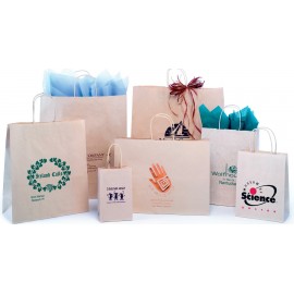 Custom Printed Oatmeal Paper Shopping Bag (5 1/4"x3 1/4"x8 3/8")