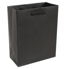 Stone Paper Black EuroTote Bag (8"x4"x10") Custom Imprinted