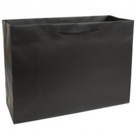 Logo Imprinted Stone Paper Black EuroTote Bag (16"x6"x12")