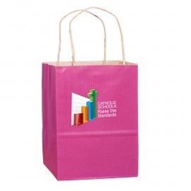 Matte Color Paper Shopper Tote Bag w/ Full Color (8"x4 3/4"x10 1/2") - Color Evolution Logo Imprinted  Matte Color Paper Shopper Tote Bag w/ Full Color (8"x4 3/4"x10 1/2") - Color Evolution Logo Imprinted