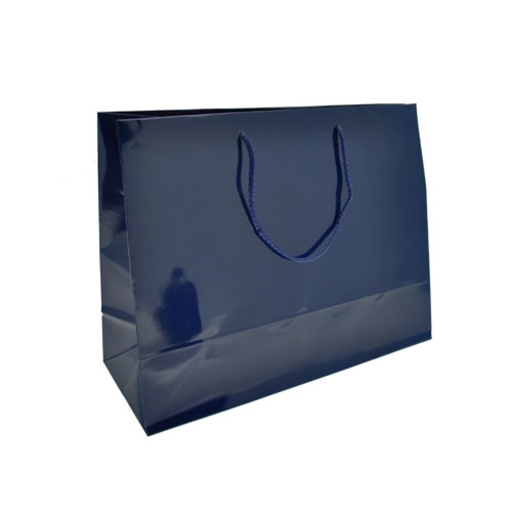 Custom Printed Colored High Gloss Eurotote Bag (13"x5"x10") (Navy) Custom Printed Colored High Gloss Eurotote Bag (13"x5"x10") (Navy)