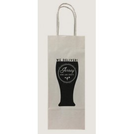 White Kraft Paper Shopping Bag (5.25"x3.5"x13") Custom Imprinted  White Kraft Paper Shopping Bag (5.25"x3.5"x13") Custom Imprinted