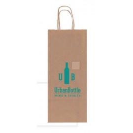 Custom Printed Natural Kraft Shopping Bag (5.3"x3.5"x12.5")  Custom Printed Natural Kraft Shopping Bag (5.3"x3.5"x12.5")