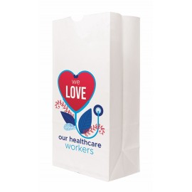 Custom Imprinted 7.125" x 13.9375" x 4.375" Full Color SOS White Paper Bags