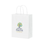 White Kraft Shopper with Full Color Digital Print (8 x 5 x 10.25) Logo Imprinted