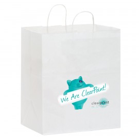 White Kraft Paper Carry-Out Shopper w/ Full Color (14.5"x9.5"x16.25") - Color Evolution Custom Imprinted