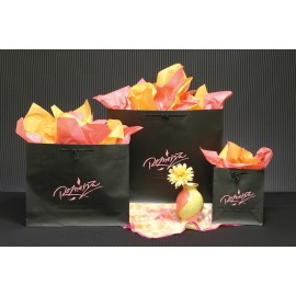 Matte Black Traditional Shape Paper Euro Tote (6.5"x3.5"x6.5") Custom Printed  Matte Black Traditional Shape Paper Euro Tote (6.5"x3.5"x6.5") Custom Printed