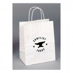 Custom Printed White Kraft Paper Shopping Bag (8"x4 3/4"x10 1/4")