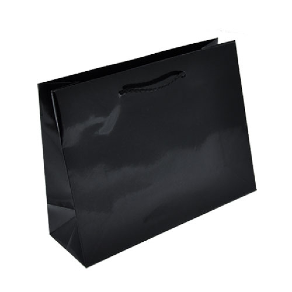 Custom Printed Colored High Gloss Eurotote Bag (9"x3 1/4"x7") (Black) Custom Printed Colored High Gloss Eurotote Bag (9"x3 1/4"x7") (Black)
