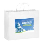 White Kraft Paper Shopper Tote Bag w/ Full Color (16"x6"x12") - Color Evolution Custom Imprinted