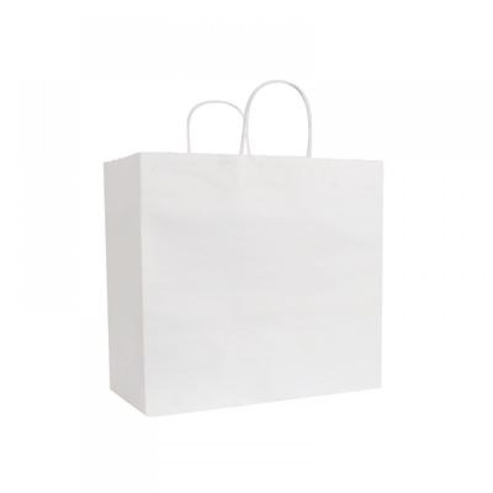 Custom Printed White Kraft Shopping Bag (13"x7"x12.5")