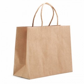 Logo Imprinted ECO Natural Kraft Eurostyle Shopping Bag (10"x4"x8")