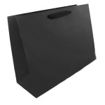 Process Printed Cotton Twill Ribbon Euro Tote Bag (Black) (16"x6"x12") Custom Imprinted