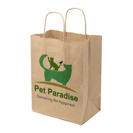 8" x 10" x 5" Full Color Kraft Paper Bag Shoppers Custom Printed  8" x 10" x 5" Full Color Kraft Paper Bag Shoppers Custom Printed