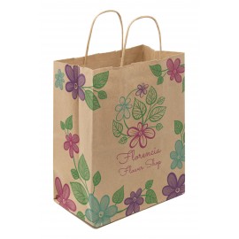 8.5" x 10.25" x 5" Full Color Natural Handle Shopper Paper Bags Logo Imprinted  8.5" x 10.25" x 5" Full Color Natural Handle Shopper Paper Bags Logo Imprinted