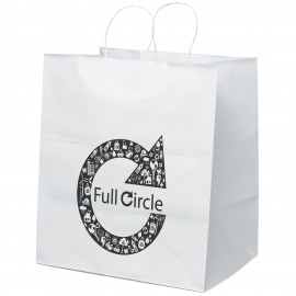 Custom Imprinted Brute White Shopper (Flexo Ink)  Custom Imprinted Brute White Shopper (Flexo Ink)
