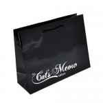 Ink Imprinted Gloss Eurotote Bag (9"x3 1/2"x7") (Black) Logo Imprinted