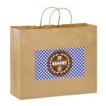 Natural Kraft Paper Shopper Tote Bag w/ Full Color (16"x6"x12") - Color Evolution Custom Imprinted