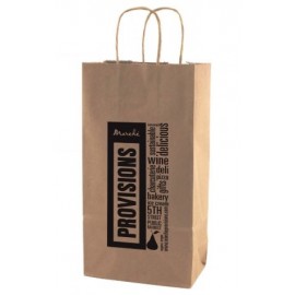 Natural Kraft Shopping Bag (6.5"x3.5"x12.5") Logo Imprinted  Natural Kraft Shopping Bag (6.5"x3.5"x12.5") Logo Imprinted